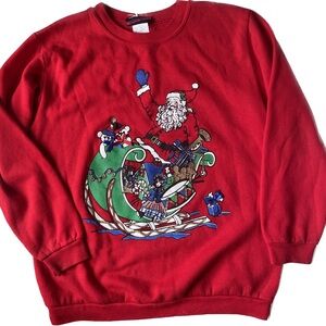 Vintage Santa Sz Small Andover Unisex Ugly Christmas Sweatshirt